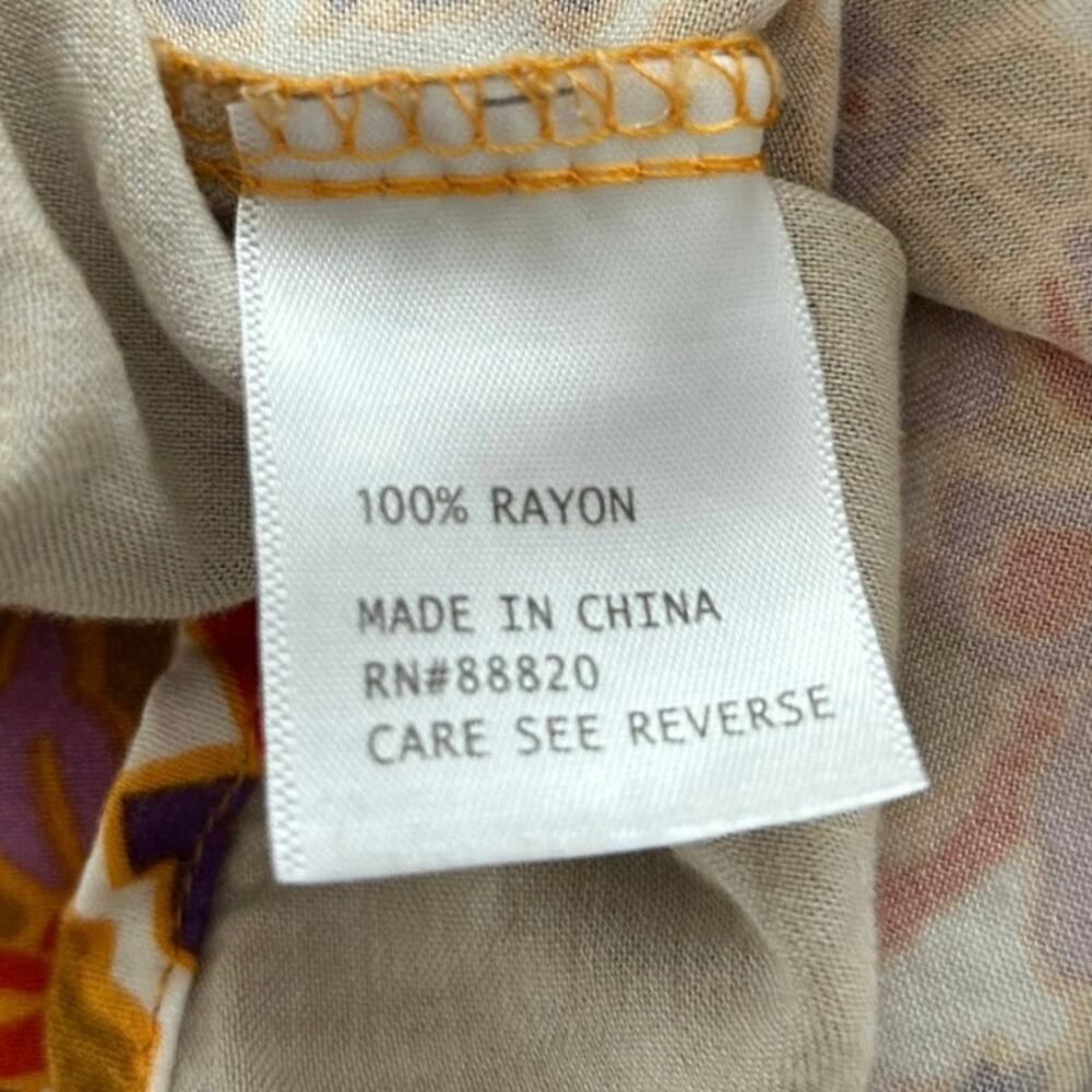Rachel Zoe Paisley Print Rayon Cami Tank Top Mustard Purple Boho Women’s L - Picture 6 of 7